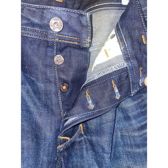 Diesel Larkee Jeans Dark Indigo Gunmetal Button Fly Size | 34/32 - Picture 5 of 7